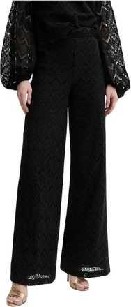 Twinset Pantalones Anchos de Macram&eacute; - Trousers - Mujer - Negro - S