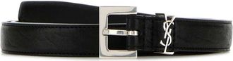 Saint Laurent Black Iconic Buckle Belt