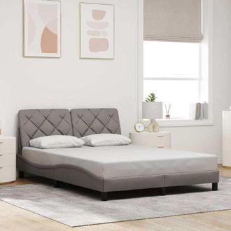 vidaXL Estructura De Cama Sin Colch&oacute;n Tela Gris Taupe 120x200 Cm Vidaxl
