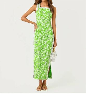 Lilly Pulitzer Tina Maxi Romper In Crocodile Green Liza Overprint