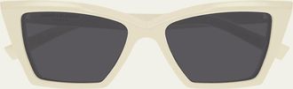 Saint Laurent Beveled Acetate Cat-Eye Sunglasses