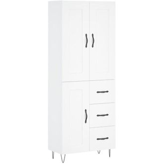 vidaXL Highboard White 69.5x34x180 cm Engineered Wood Vidaxl
