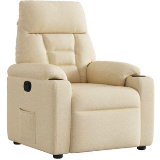 vidaXL Sill&oacute;n Reclinable De Tela Crema Vidaxl