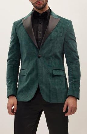 Ron Tomson Prince of Whales Tuxedo Jacket in Green at Nordstrom Rack, Size 36
