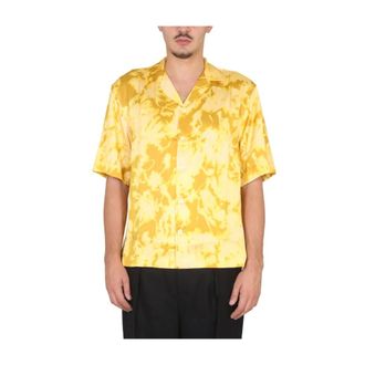 Dries Van Noten Field Collar Central Button Shirt - male - Dries Van Noten - Short Sleeve Shirts - Yellow - M - Shirts