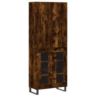 Berkfield Home Highboard Smoked Oak 69.5x34x180 cm Engineered Wood in Brown