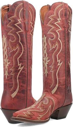 Dan Post Silvie Cowboy Womens Boots Red : 9.5 B - Medium, Leather