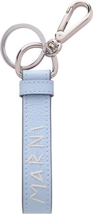 Marni Logo Geborduurd Sleutelhanger - Heren - Sleutelhangers & Tashangers - Blauw - ONE Size - Leer - Accessoires