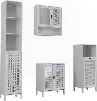 Vicco Conjunto De Muebles De Ba&ntilde;o Liora, Blanco, 4 Partes, Vicco