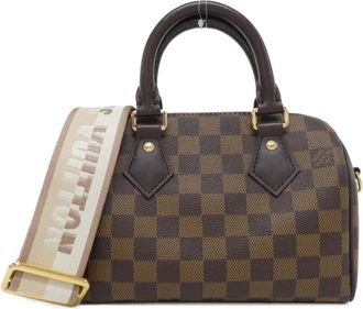 Louis Vuitton Beige Damier Canvas Ebene Coated Canvas Boston Bag (Pre-Owned)