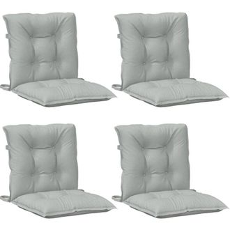 vidaXL Cojines Para Silla Respaldo Bajo 4 Ud Tela Gris Claro Melange Vidaxl