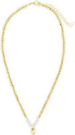Sterling Forever Marjorie Seashell Pendant Pearl Necklace in Gold at Nordstrom Rack