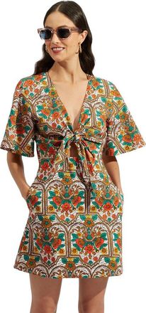 La DoubleJ Peek-A-Boo Mini Dress Corte White Rust at Nordstrom, Size Xx-Small