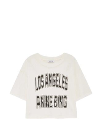 Anine Bing Johnny Cropped Tee - Cream