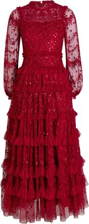 Needle & Thread Blossom sequin-embellished maxi dress - Red