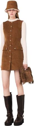 Maje Short corduroy dress in Camel at Nordstrom, Size 42 Eu