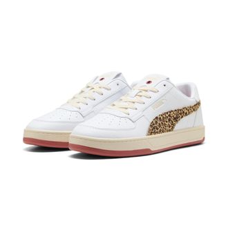 Puma Sneaker PUMA CAVEN 2.0 ANIMAL FLAIR, Damen, Gr. 37,5, weiss (puma wei&szlig;, toasted almond, exotic rot), Synthetik, Schuhe Sneaker, mit Leo-Print