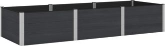 vidaXL Arriate Elevado Negro 300 X 100 X 54 Cm Wpc Y Aluminio Vidaxl