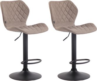 Clp Clp - Set De 2 Taburetes Cork Tapizados En Tela Gris Topo Negro