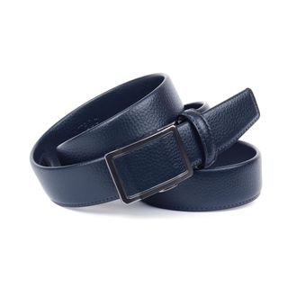 Anthoni Crown Lederg&uuml;rtel ANTHONI CROWN, Herren, Gr. 85, blau (dunkelblau), Rindsleder, G&uuml;rtel Lederg&uuml;rtel, genarbt, geschw&auml;rzte Schliesse