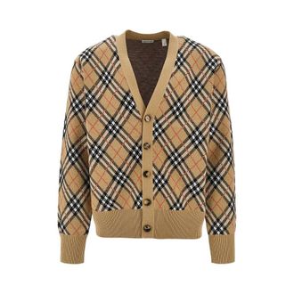 Burberry Check wool-blend cardigan Man XL