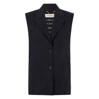 Golden Goose Vests, female, Blue, Size: 2XS Cotton waistcoat