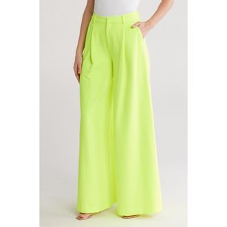 L'agence Caspian Wide Leg Pants in Neon Citrus at Nordstrom Rack, Size 0