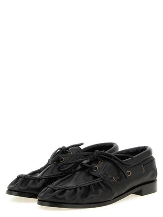 Saint Laurent Mens Black Calfskin Slip-On Loafers