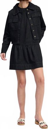 En Saison Embroidered Denim Jacket In Black