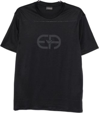 Emporio Armani Logo Detail T-shirt met ronde hals en korte mouwen - Heren - Tops - Zwart - Maat: M