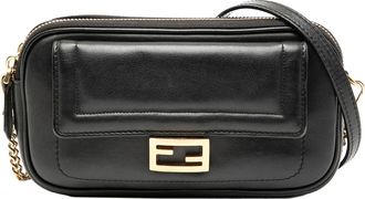Fendi Pre-owned Womens Leather Easy 2 Baguette Crossbody - Black - One Size