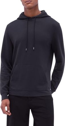 Bugatchi Cotton & Modal Blend Pullover Hoodie in Black at Nordstrom, Size Xx-Large