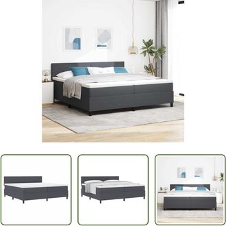 vidaXL Vidaxl Cama Tipo Box Spring Gris Oscuro Y 200 X 200 Cm Tela De Pana