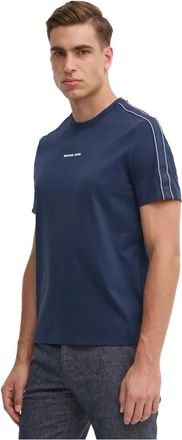 Michael Kors Logo Tape T-Shirt - Heren - T-shirts - Blauw - L - Katoen - Tops