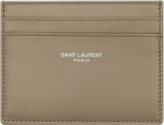 Saint Laurent Paris Card Case - Heren - Portefeuilles - Beige - ONE Size - Leer - Accessoires