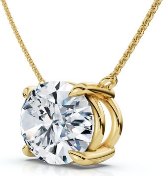 Pompeii3 Certified 4Ct Diamond Oval Solitaire Pendant 14k Gold 18 Womens Chain Lab Grown