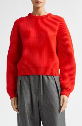 Jil Sander Wool Crop Sweater in Poppy at Nordstrom, Size 44
