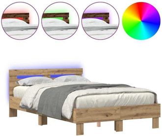 vidaXL Estructura de cama con cabecera Roble artisan 120 x 190 cm Vidaxl