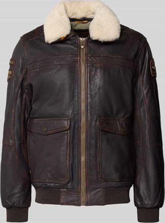 PME Legend Fliegerjacke aus Leder Modell SNOWPROP in Dunkelbraun, Größe XXXL