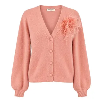 Twinset Cardigan - Dames - Truien - Roze - Maat: S Wol