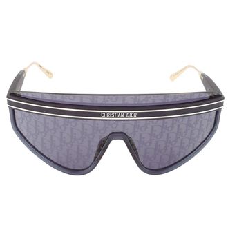 Dior Blue Mirror Logo Shield Ladies Sunglasses DIORCLUB M2U 31B8 CD40079 90X 00