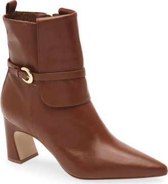 Koko + Palenki Viggo Buckle Strap Bootie in Whiskey Leather at Nordstrom, Size 6.5