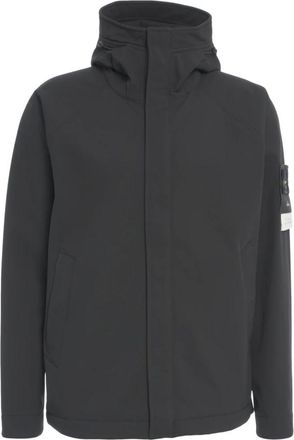Stone Island Jassen, Heren, Zwart, 2Xl, Zwarte Technische Jas Aw 25