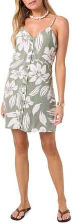 O'Neill Atlee Floral Button-Up Minidress in Sea Spray at Nordstrom, Size Medium
