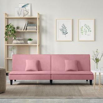 vidaXL Sof&aacute; Cama Terciopelo Rosa Vidaxl