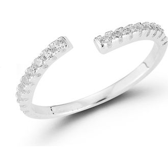 Chloe and Madison CZ Split Shank Ring in Silver at Nordstrom Rack, Size 7