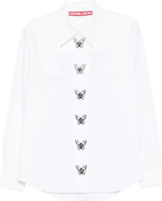 Chopova Lowena Camicia con decorazione a farfalla - Bianco