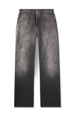 Acne Studios Straight-Leg Distressed Paint-Splattered Jeans