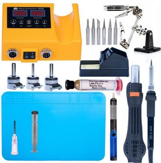 OEM Estaci&oacute;n De Soldadura Rosfix Oh660 + Tapete 200x300 + 5 Puntas 900m + Aspirador + Tercera Mano + Fundente Rma-223