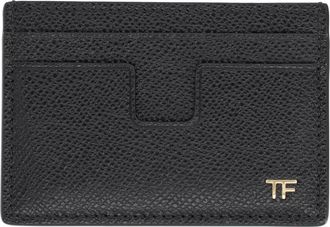 Tom Ford Small Grain Leather Cardholder - Heren - Portefeuilles - Zwart - ONE Size - Leer - Accessoires